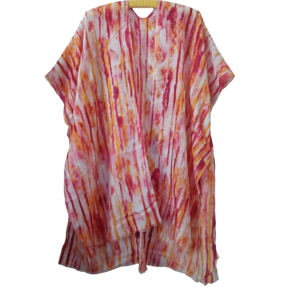 Red Kimono Beach Cover Up - Picture 3 of 9